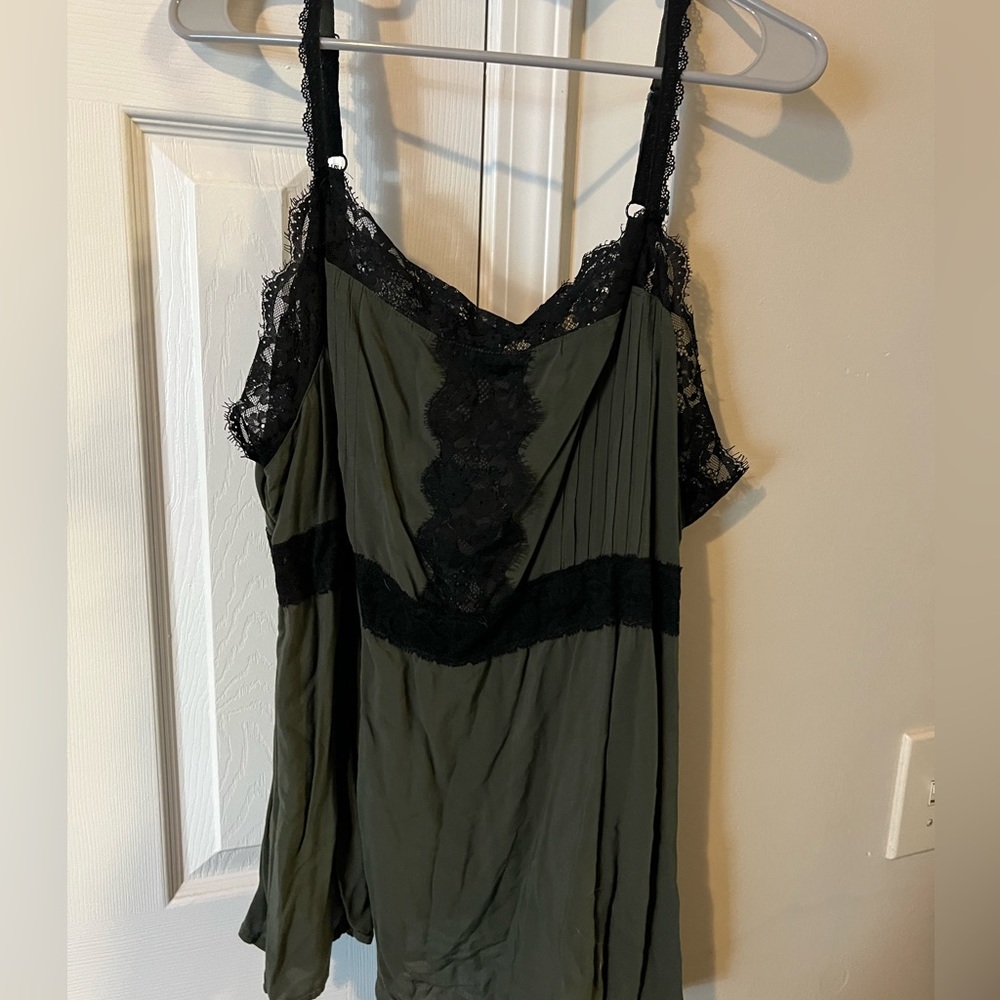 Olive Green and Black Lace Torrid Cami